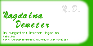 magdolna demeter business card